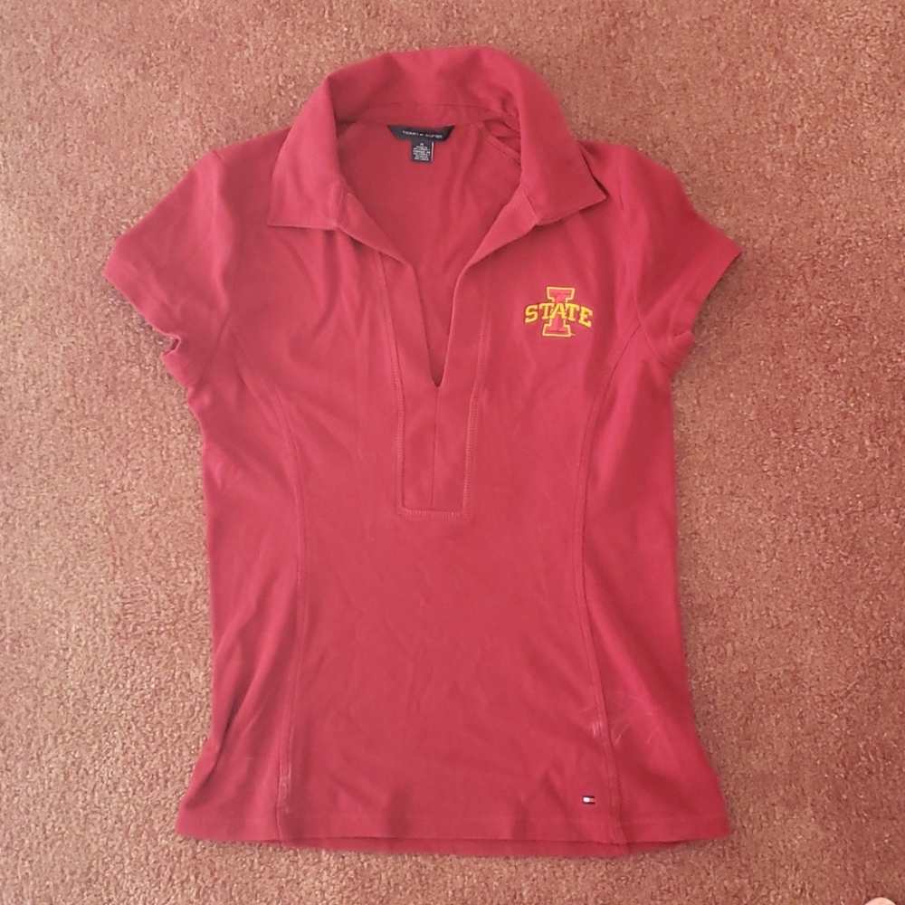 Tommy Hilfiger V neck Polo Iowa State Logo